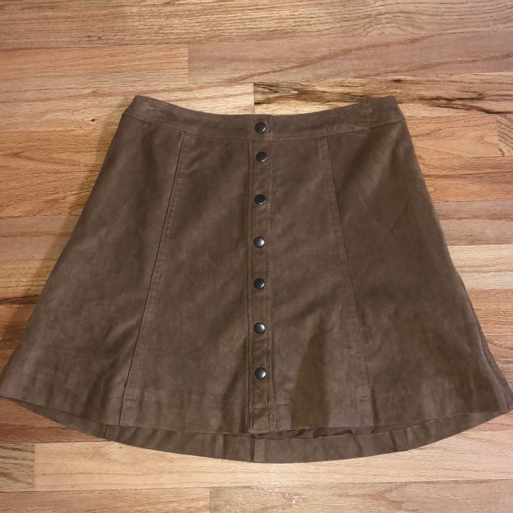 Beige Suede Skirt